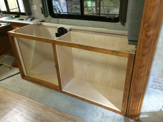 AMISH CUSTOM TV, FIREPLACE & STORAGE CABINET, rv amish cabinets, motorhome amish cabinets, rv furniture, rv renovation, motorhome furniture, motorhome renovation