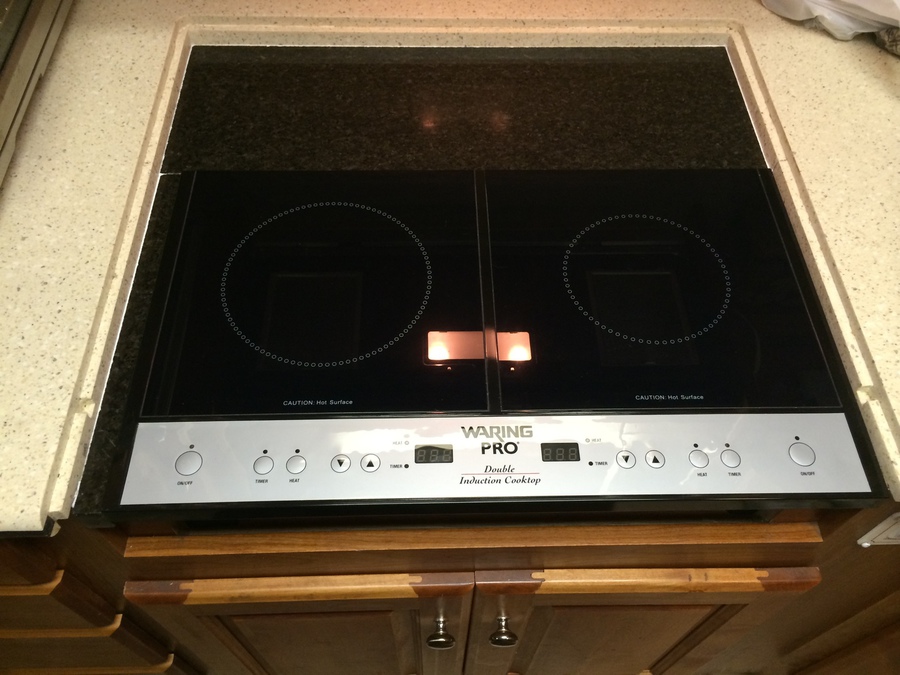 RV Induction Cooktop Renovation, rv furniture, rv cooktop installation